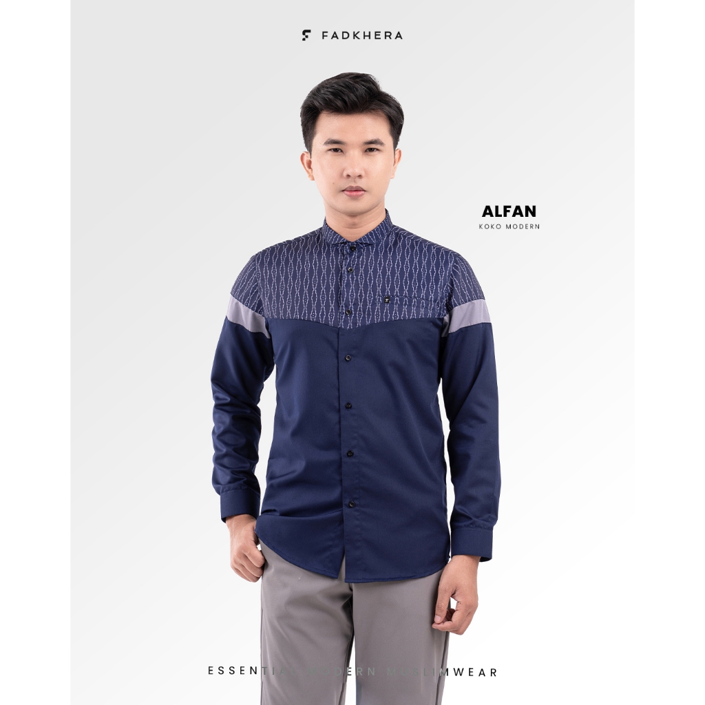 Fadkhera Alfan Kemeja Koko Modern | Koko Santri | Kemeja Koko Pria | Koko Pria | Seragam Koko