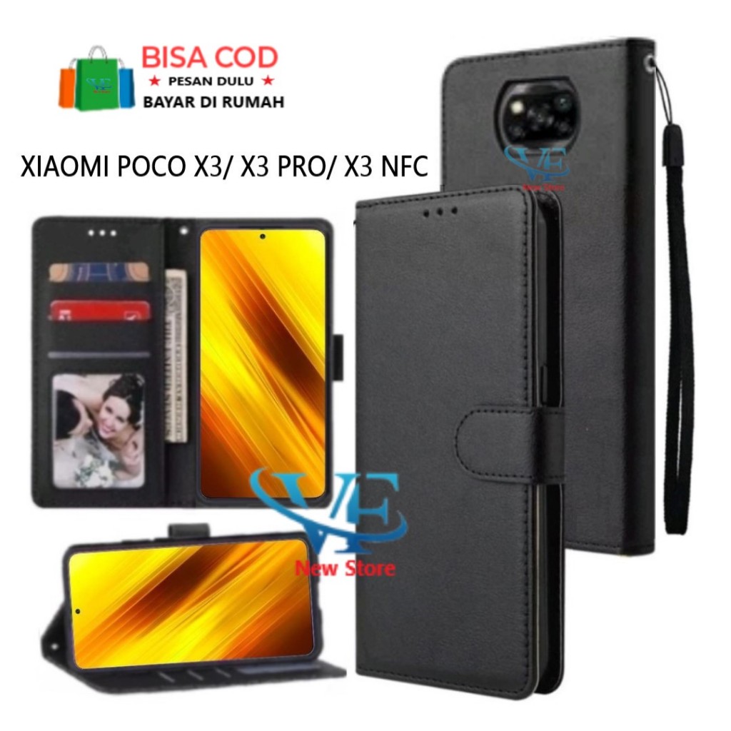 FLIP CASE XIAOMI POCO X3/ POCO X3 PRO/ POCO X3 NFC FLIP DOMPET CASING HP, FLIP WALLET LEATHER COVER,