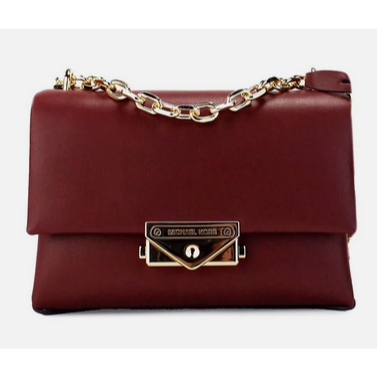 Tas MK Cece Small Dark Cherry Vegan Leather Convertible Flap Crossbody Bag