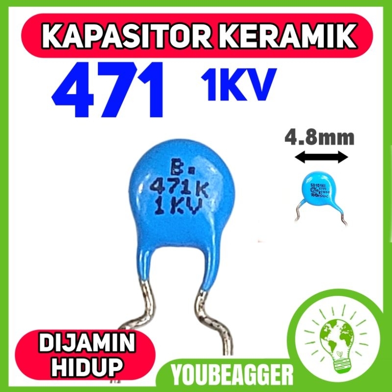 Kapasitor keramik 471k 1kv original