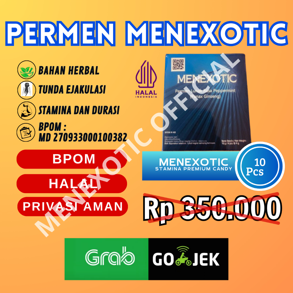 Menexotic candy 10 Pcs. Permen stamina pria kuat tahan lama strong