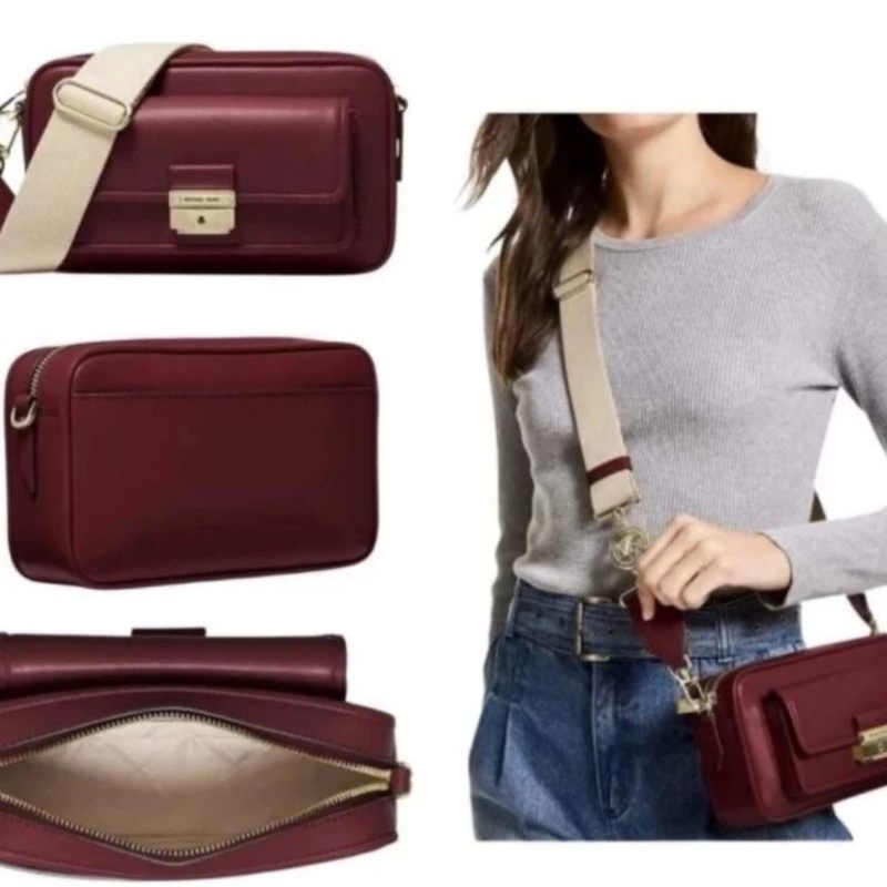 MK MICHAEL KORS RETAIL PCKT CAMERA XBODY LEATHER AUTHENTIC