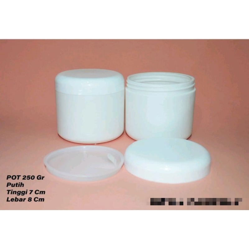 Pot lulur 250 gram tinggi putih
