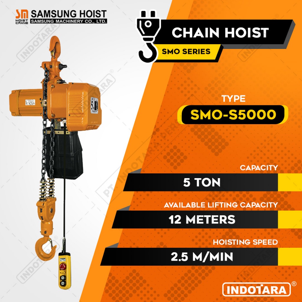 Electric Chain Hoist 5 Ton Samsung SMO-S5000 - 12 Meter