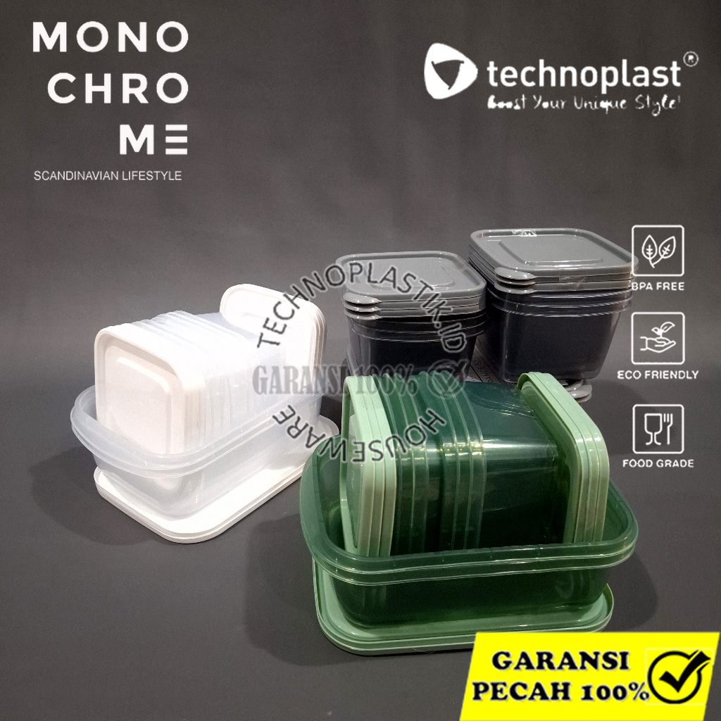TECHNOPLAST Monochrome Azumi Grande Set Of 8Pc Sealware Penyimpanan