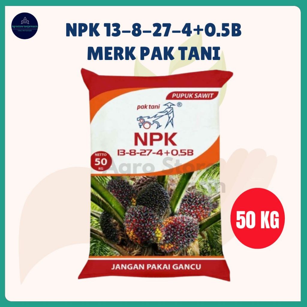 Pupuk NPK 13 8 27 4 0.5B  Pak Tani kemasan 50Kg