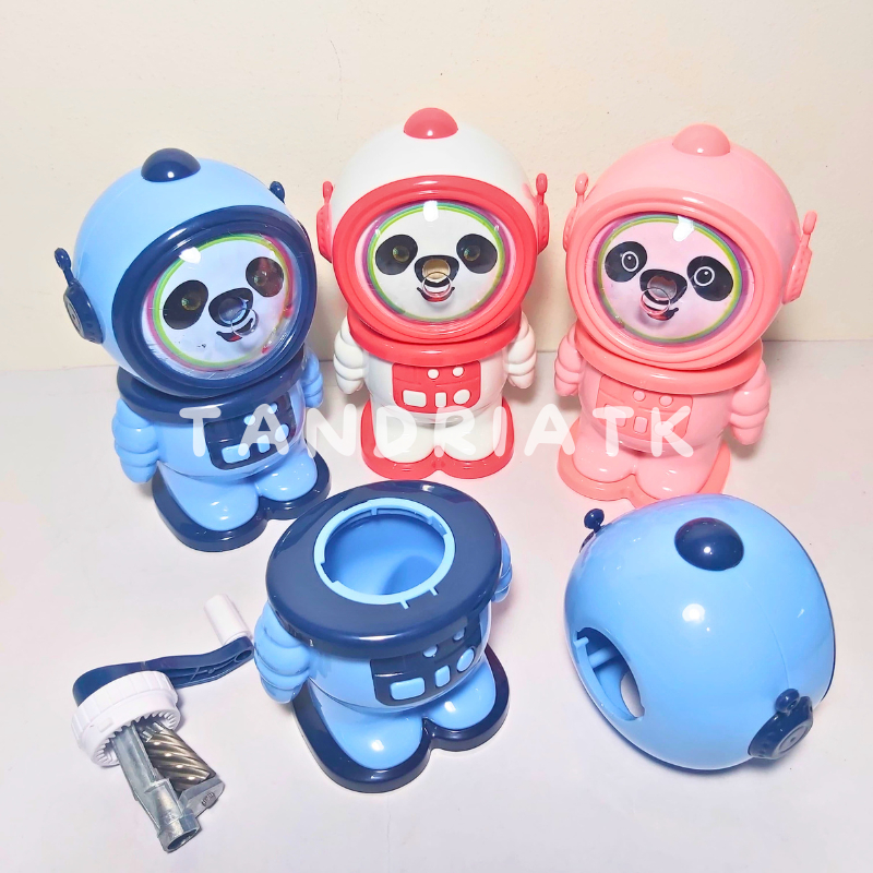 

[FREE BUBBLE+DUS] Serutan Rautan Meja Putar Duduk Fancy Panda Astronot Besar Q-879