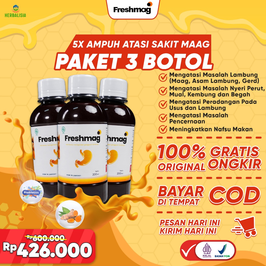 

Freshmag | Paket Kronis 3 Botol - Presmag Original Solusi Asam Lambung Maag Kronis Gerd Mual