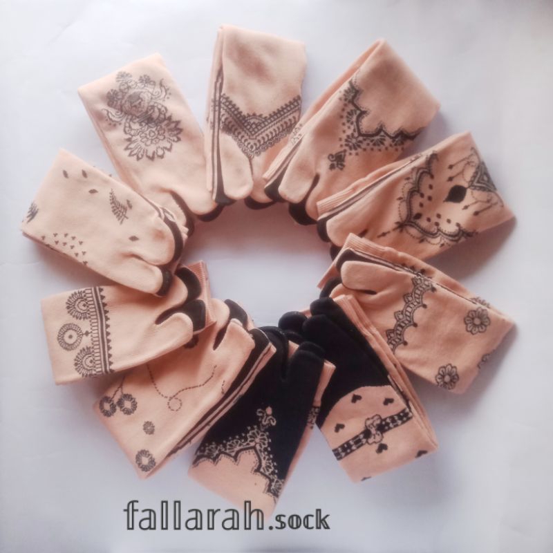 KAOS KAKI JEMPOL MOTIF HENNA POLYESTER | KAOS KAKI MUSLIMAH | KAOS KAKI JARI | KAOS KAKI MOTIF