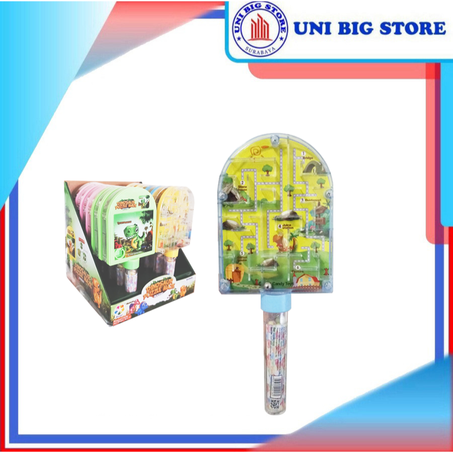 

Juqi Dinosaur Puzzle Maze Candy Toys 8 gr Permen Mainan Labirin