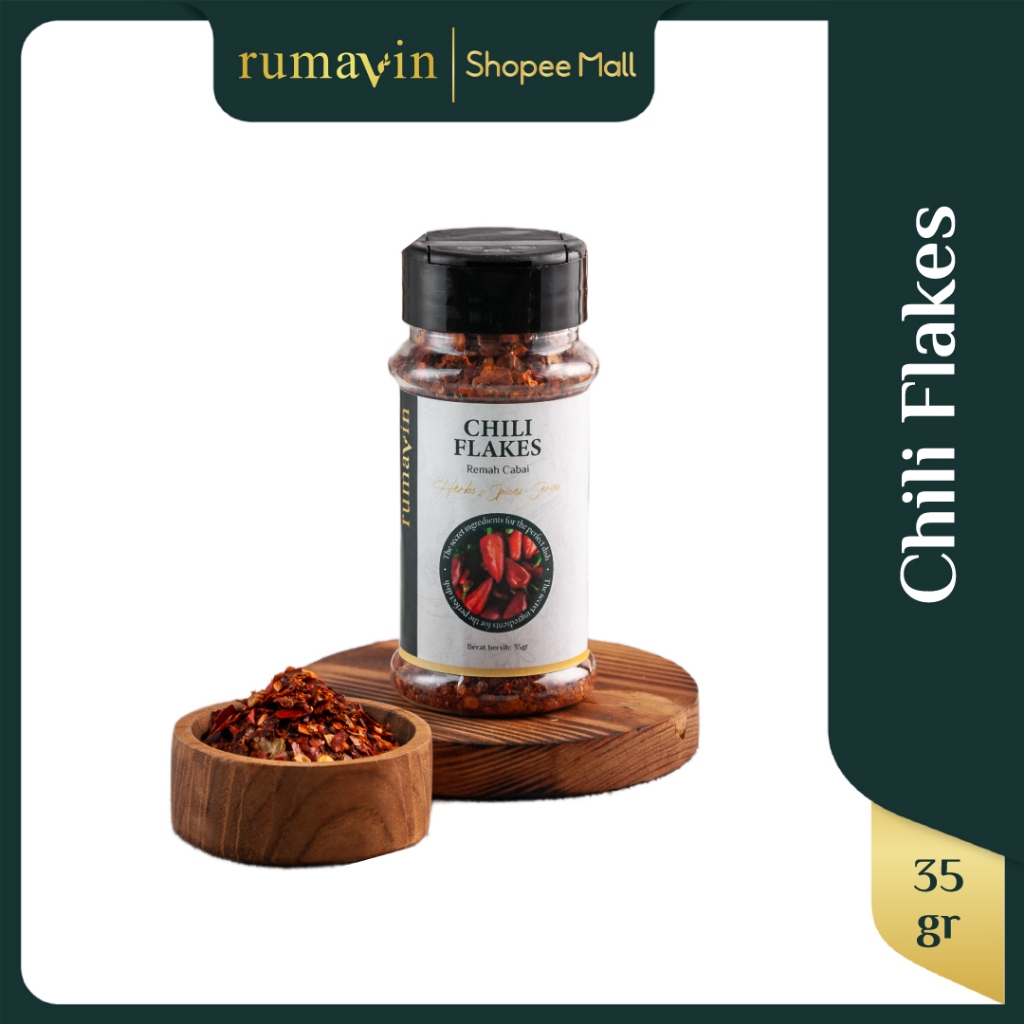 

Rumavin - Premium Rempah Chili Flakes / Bubuk Cabai Kasar Botol 35gr