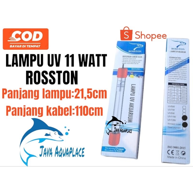 Lampu UV 11 watt Pembasmi Alga Aquarium Dan Kolam Koi ROSSTON UV 11 WATT