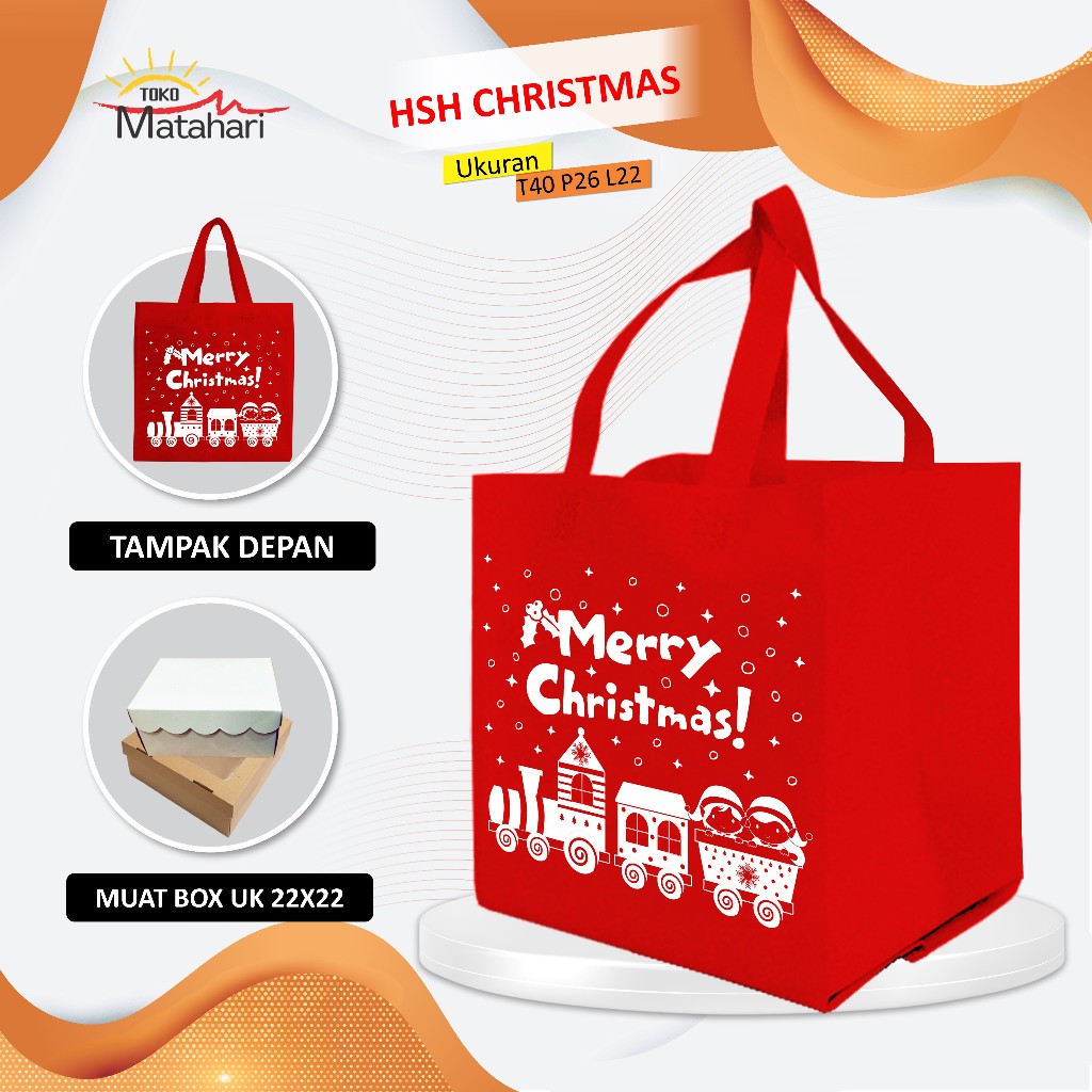 

[GROSIR] Tas Spunbond Natal Tas Santa Goodie Bag Natal Tas Bingkisan Natal Tas Parcel Spruce of Christmas 40x26x22