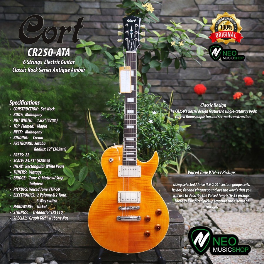 Cort CR250 ATA Antique Amber 6 Strings Electric Guitar