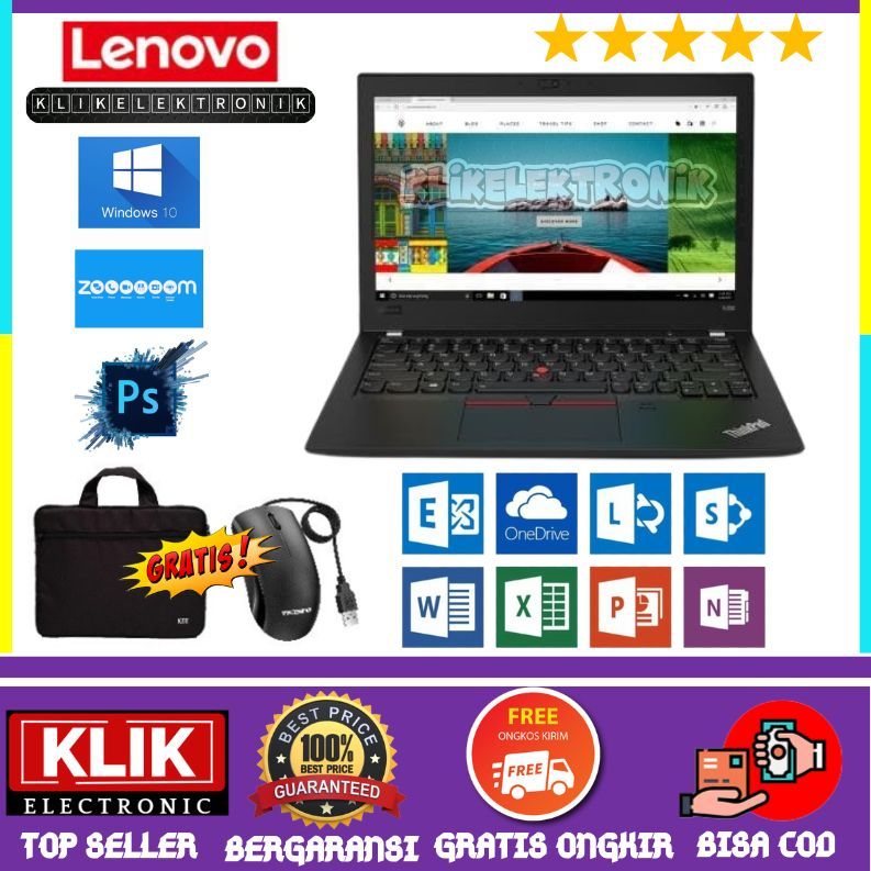 MURAH - Lenovo Thinkpad x280 | i7 GEN 8 | RAM 8 | SSD 256 - X250 I5 GEN5 / WIN 10 /BONUS TAS DAN MOU