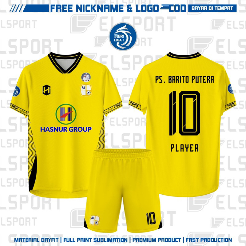 Jersey Barito Putera Home Terbaru 2024/2025 Gratis Pasang Nama & No Punggung