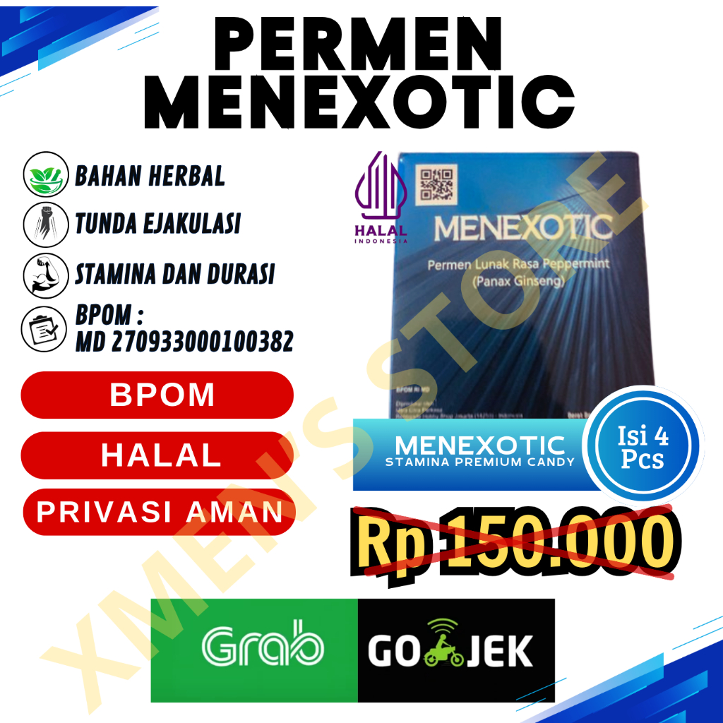 

Permen Mint MenExotic 4 pcs Original. Gojek Grab Instan dan Someday
