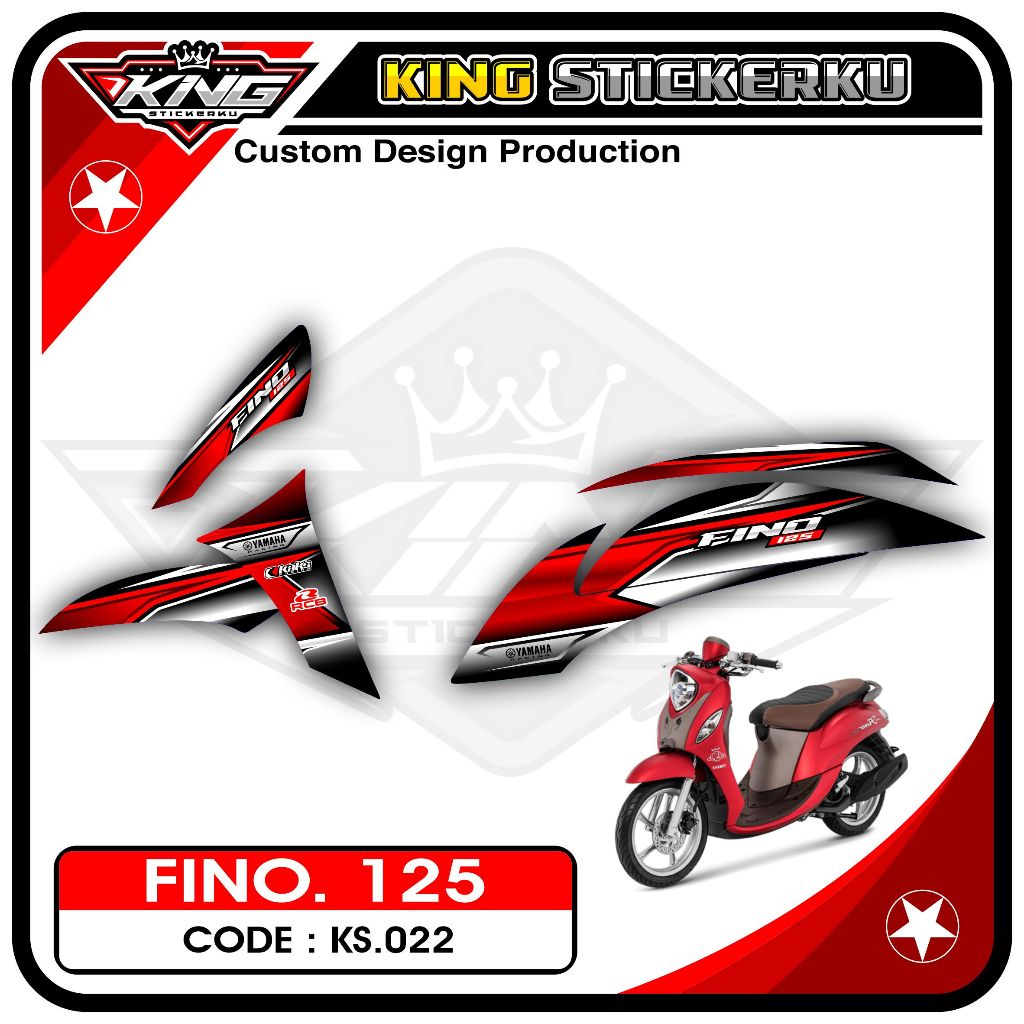 Stiker Fino 125 / Grande - Sticker Striping Aksesoris Motor Fino 125 Desain Racing. KS.022