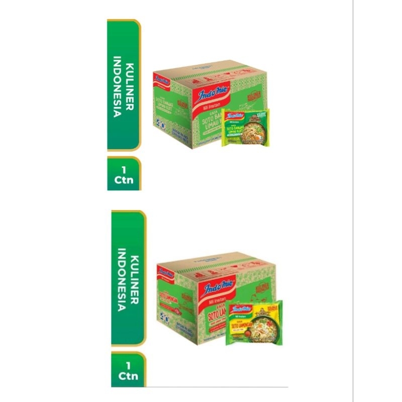 

indomie Soto Lamongan & Banjar 1dus isi 40pcs