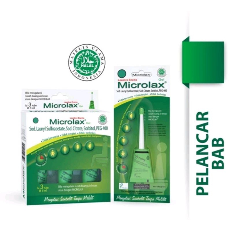 Microlax gel tube isi 3 supp dan isi 1 supp melancarkan BAB.