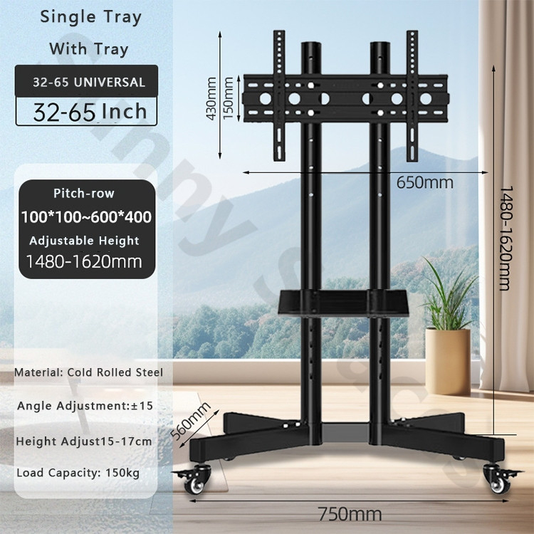 Bracket Standing TV 32- 65 75 Inch Berdiri Stand Universal LED TV Stand Trolley Roda bergerak