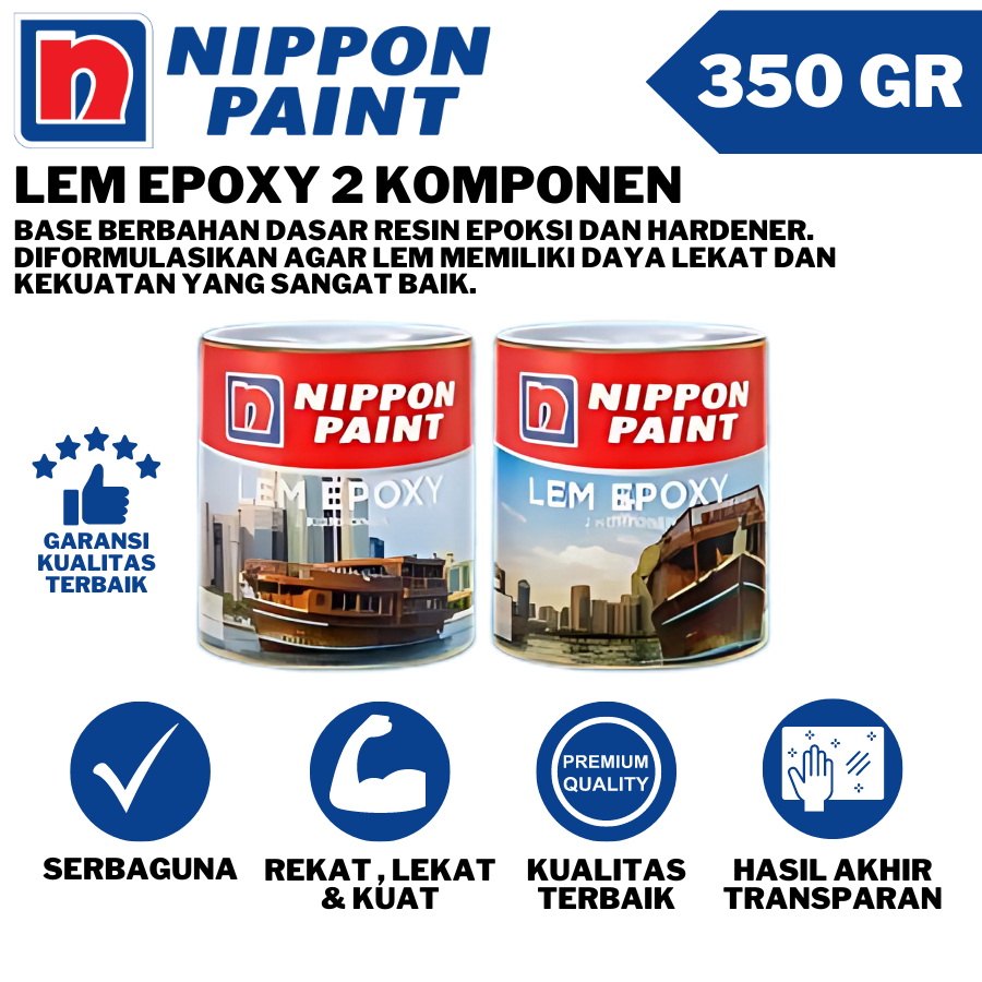 NIPPON PAINT LEM EPOXY SERBAGUNA 2 KOMPONEN HARDENER & RESIN 350 GRAM