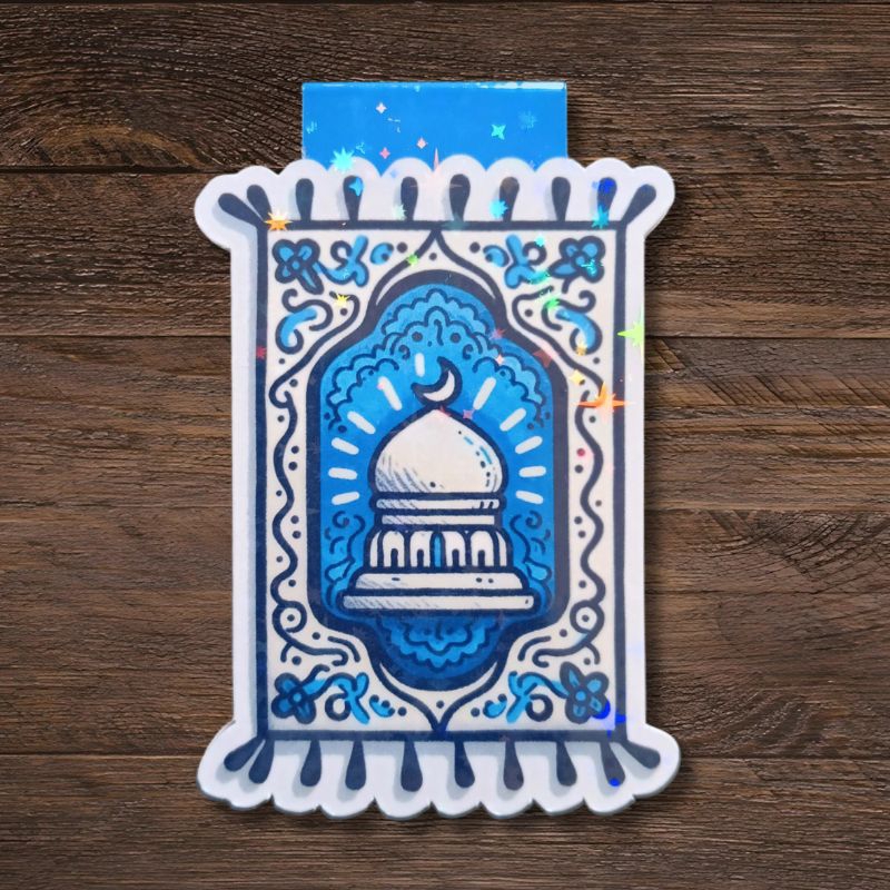 Pembatas Buku Magnet | Handmade Magnetic Bookmark | Islami | Prayer Rug | Sajadah Biru