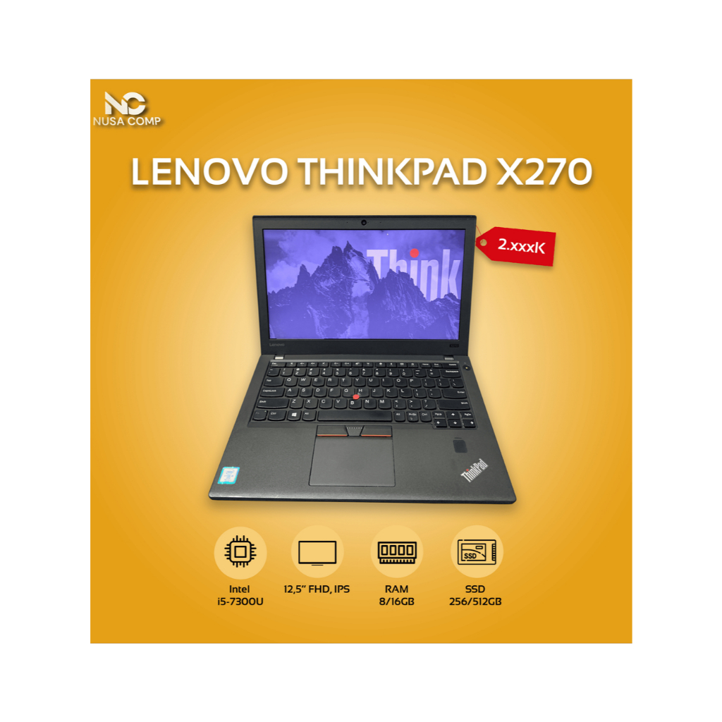 LENOVO THINKPAD  X270 i5-7th || EDITING || LAPTOP SEKOLAH || TERLARIS