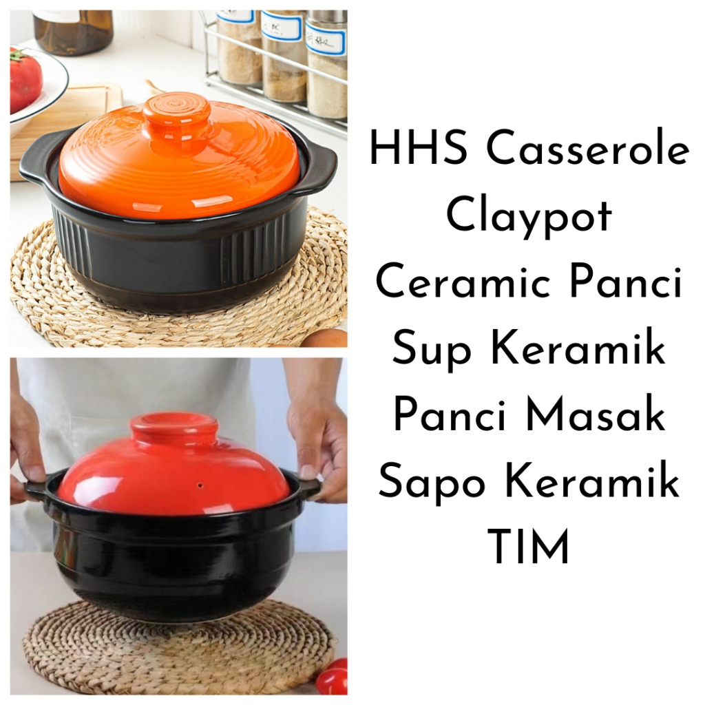 HHS Casserole Claypot Ceramic Panci Sup Keramik Panci Masak Sapo Keramik TIM