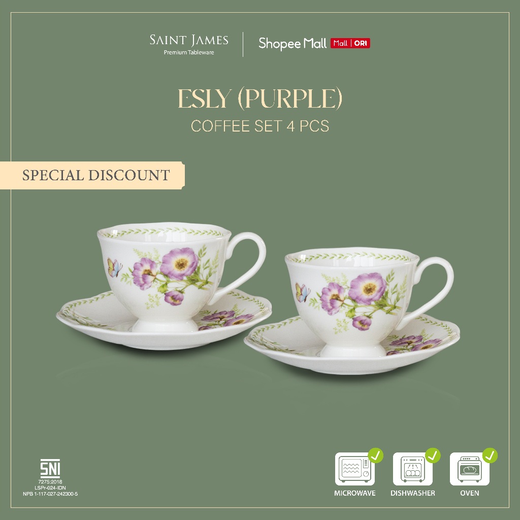 Saint James Coffee Set Saint James Esly Purple 4 pcs
