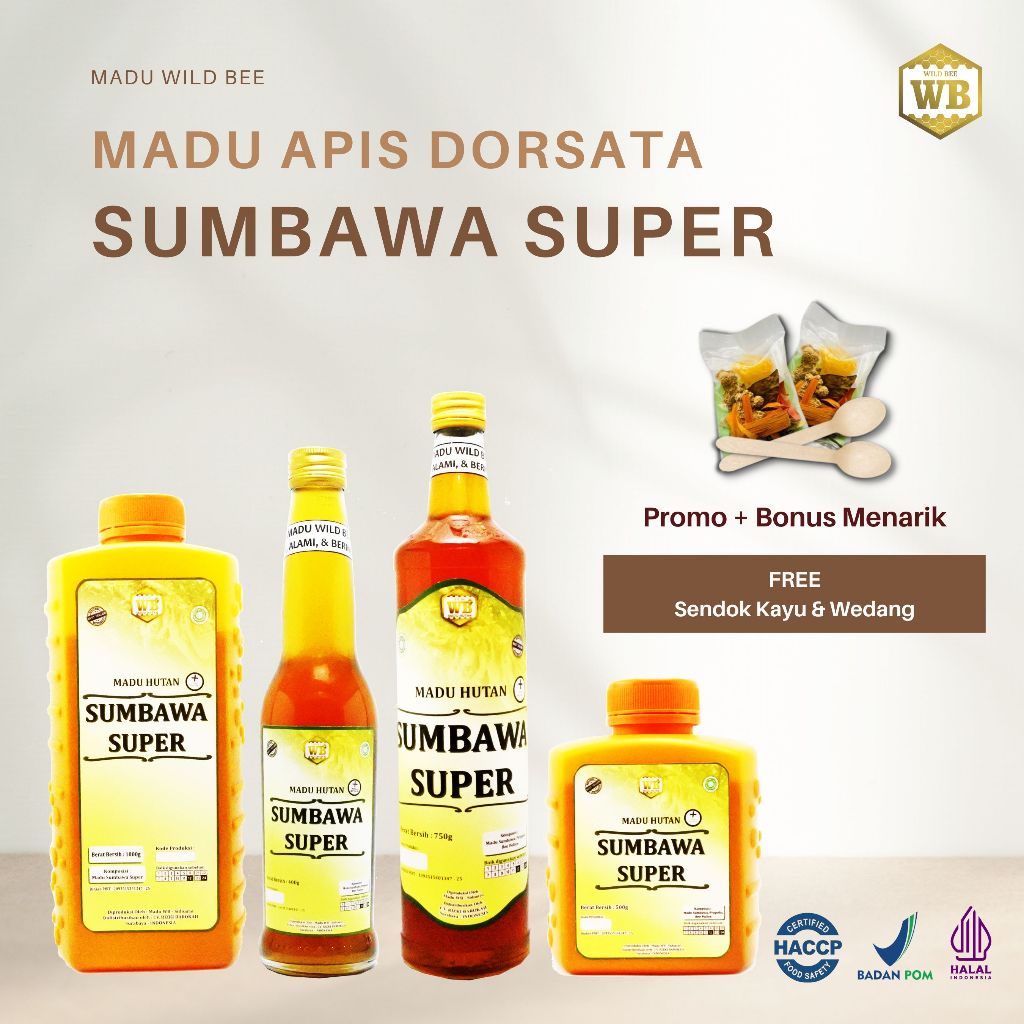 

ORIGINAL 100% - Madu Hutan Sumbawa Super 1kg All Varian Madu Wild Bee - Lebah Apis Dorsata