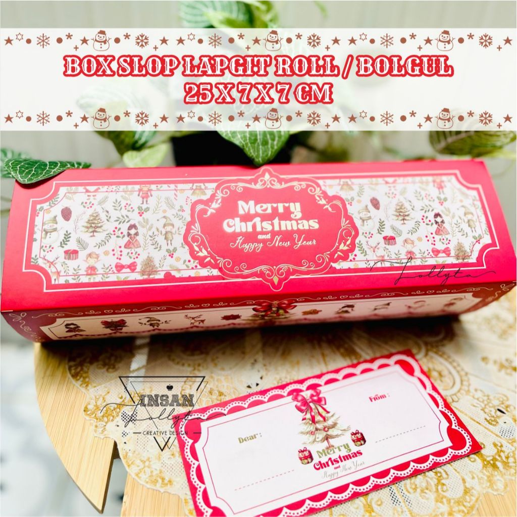 

Box Natal slop Lapgit Roll / Box Bolu gulung Christmas Tema Kris Kringle