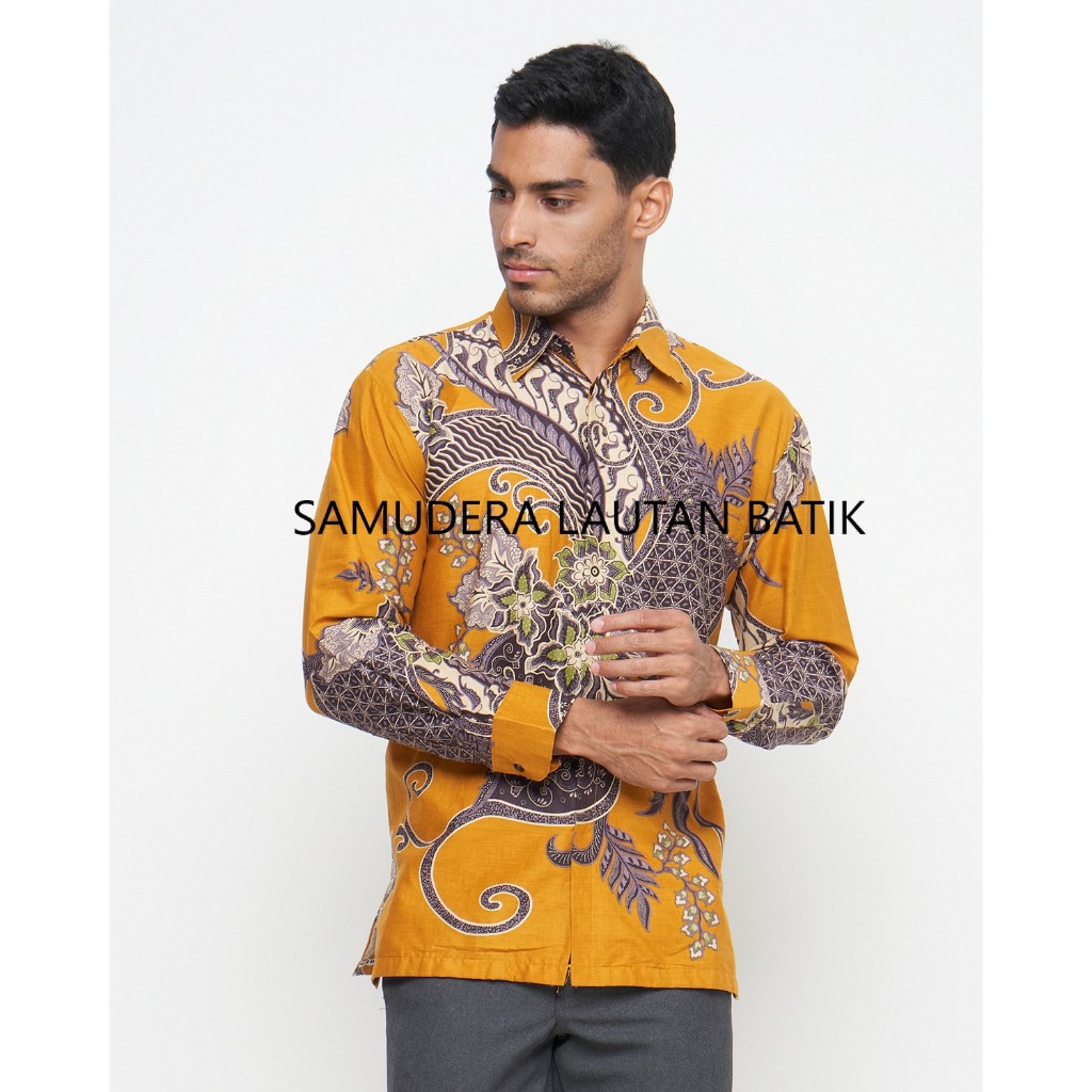 Kemeja Batik Pria Couple Ayah Anak Warna Kuning, Batik Pria Warna Kuning, Batik Anak Laki laki Warna