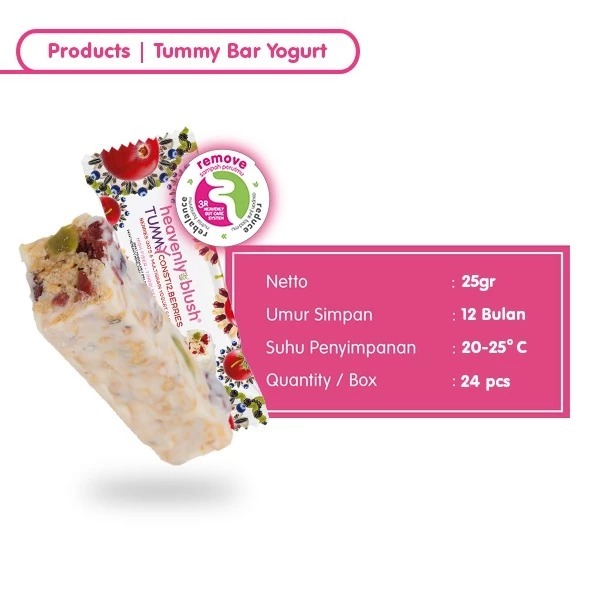 

GFD Heavenly Blush - Tummy Yogurt Bar - Snack Bar - 25gr - 1 box isi 12