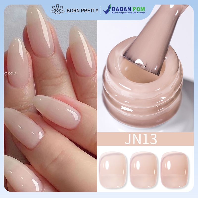 [BPOM] BORN PRETTY Jelly Nail Gel Polish Translucent Jelly Nude Gel Nail Polish 10ml Light Pink Peac