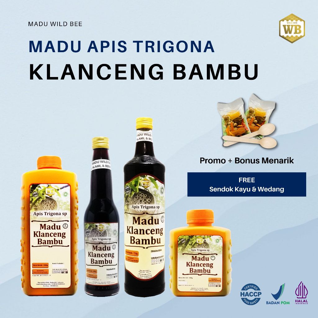 

WILD BEE Madu Klanceng Bambu / Madu Klanceng Lebah Apis Trigona - Wild Bee All Varian