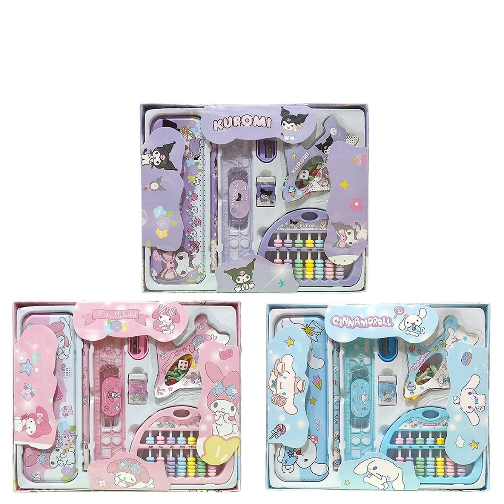 

Rmdodo - Paket Alat Tulis Set 7 in 1 Karakter Sanrio / Stationery Set Untuk Hadiah Anak Sekolah / Alat Tulis Set Kotak Pensil Rautan Penghapus Penggaris Sempoa