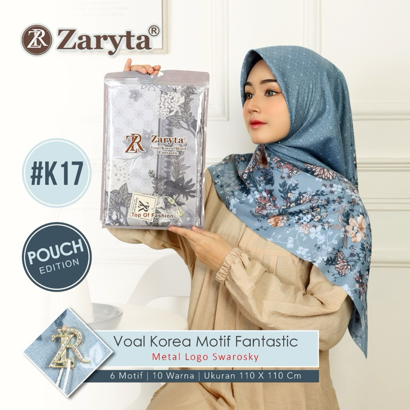 Hijab Segi Empat Voal Motif ZARYTA Seragaman || Hijab Voal Motif Terbaru || Zaryta Voal Korea Motif