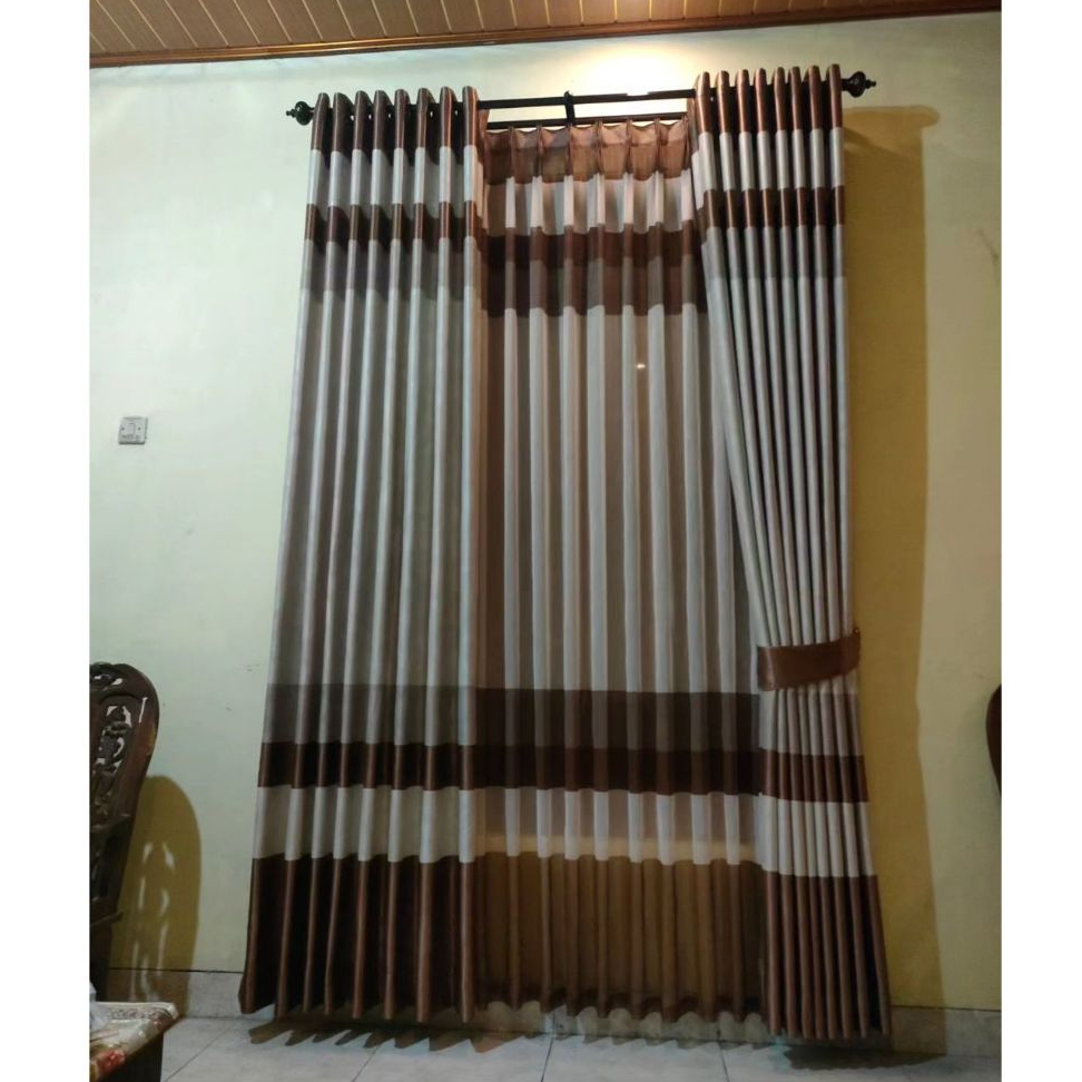 gorden jendela tirai dalam satu set gorden blackout import