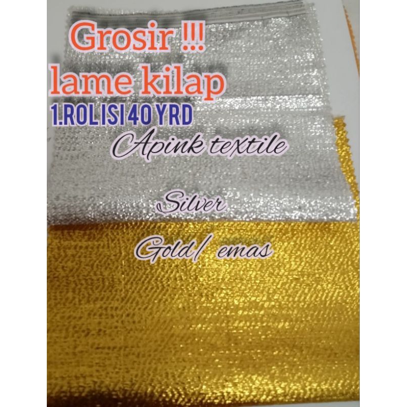 grosir  kain lame tikar kilap kain dekorasi costum ( per satu rol) isi 40 yrd