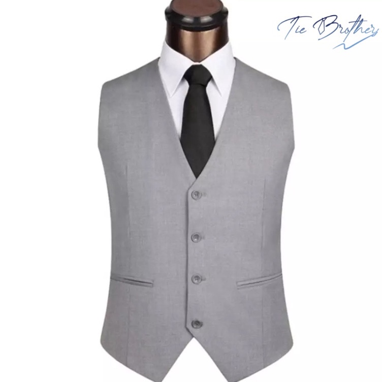 vest rompi jas dalaman jas pesta formal pria dewasa abu grey ready stock KODE Z6G3