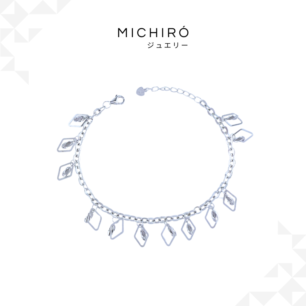MICHIRO Gelang Tangan Wanita Elegan Berlapis Emas Putih