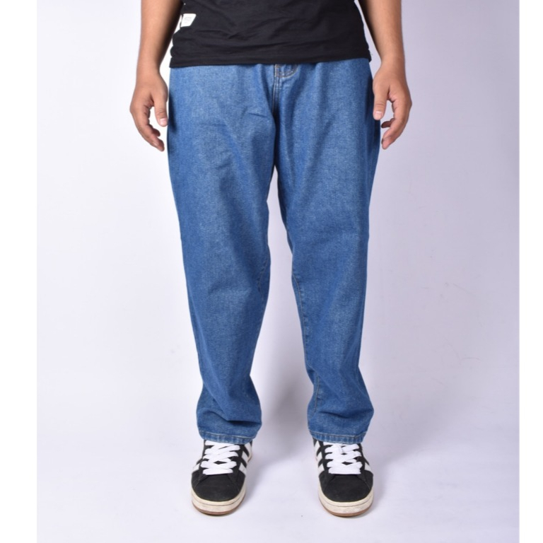 AIRSCOOP - Baggy Pants Blue Wash Celana Baggy Pria Gombrang Jeans Pria
