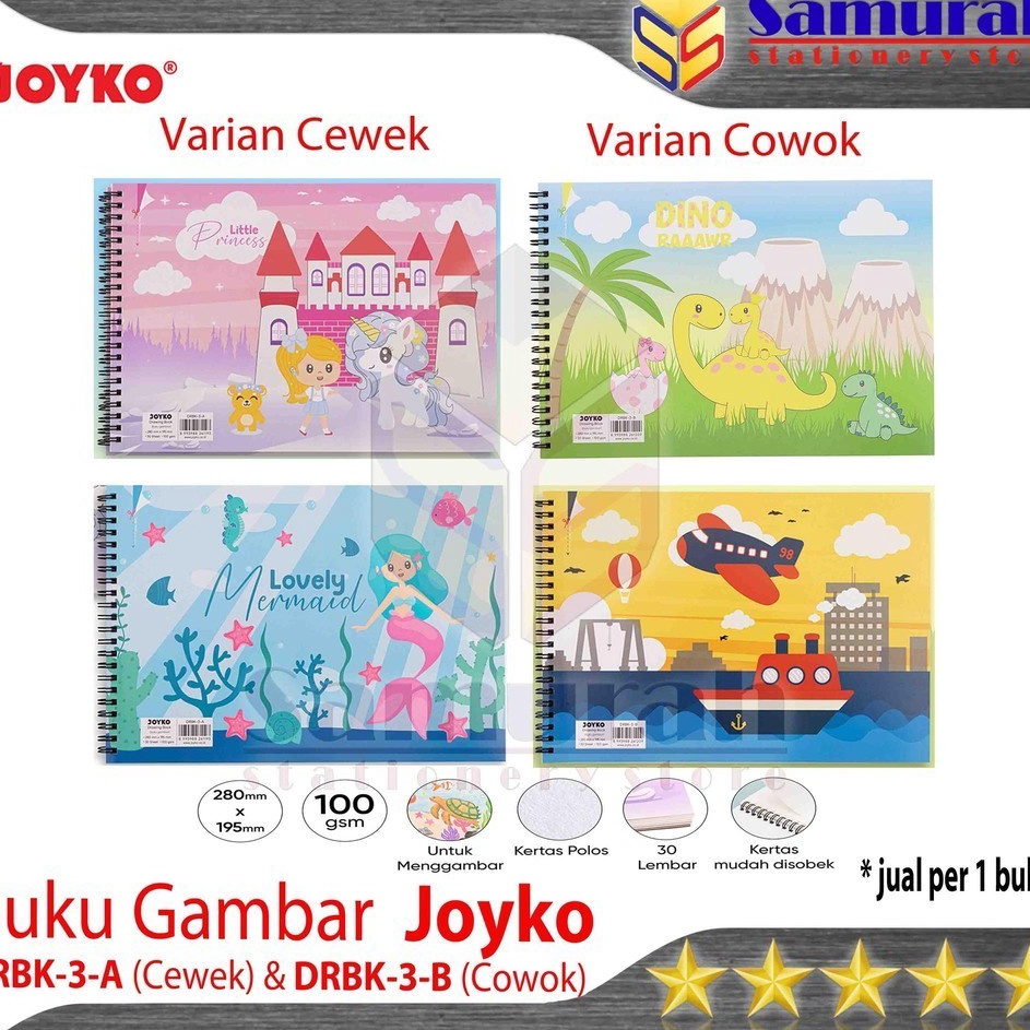

Flash Deals Buku Gambar Joyko A4 1 gsm Drawing Book 195 x 28 cm 1 Buku isi 3 lembar Cover Cowo Cewe