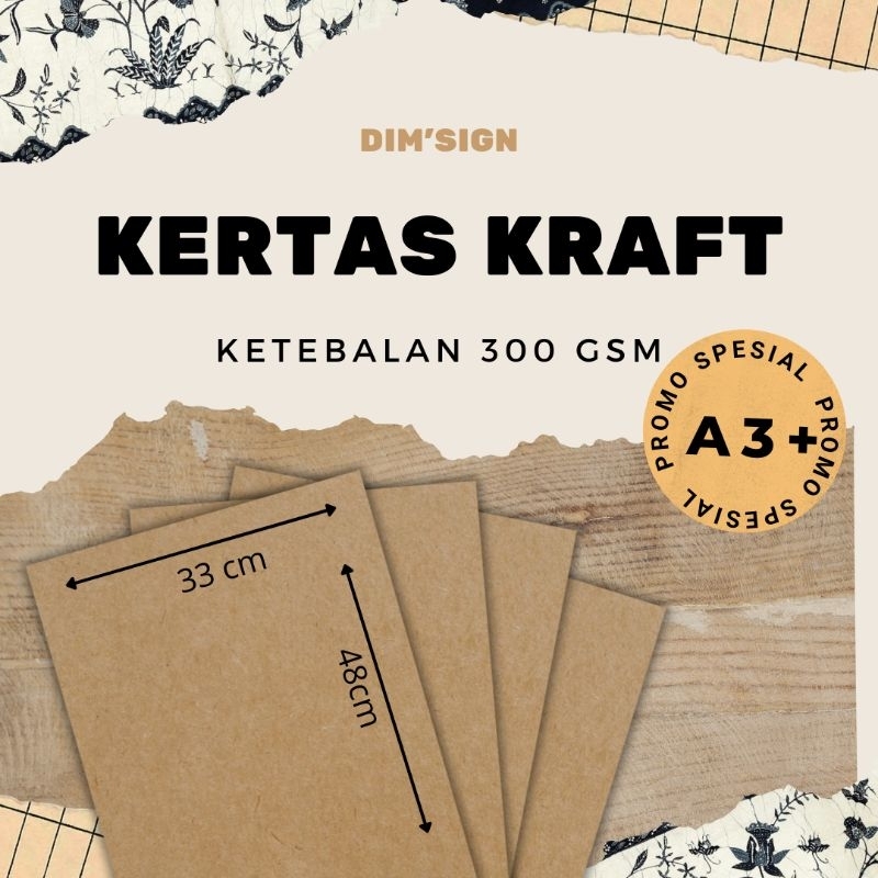 

kertas coklat samson kraft 300 gsm ukuran A3 33cm × 48 cm ( 1 pack isi 20 lembar)