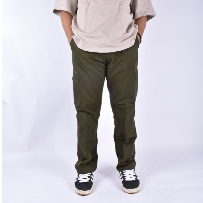 AIRSCOOP - Celana Cargo Panjang Army Loosefit Gombrong | Celana Cargo Panjang Pria