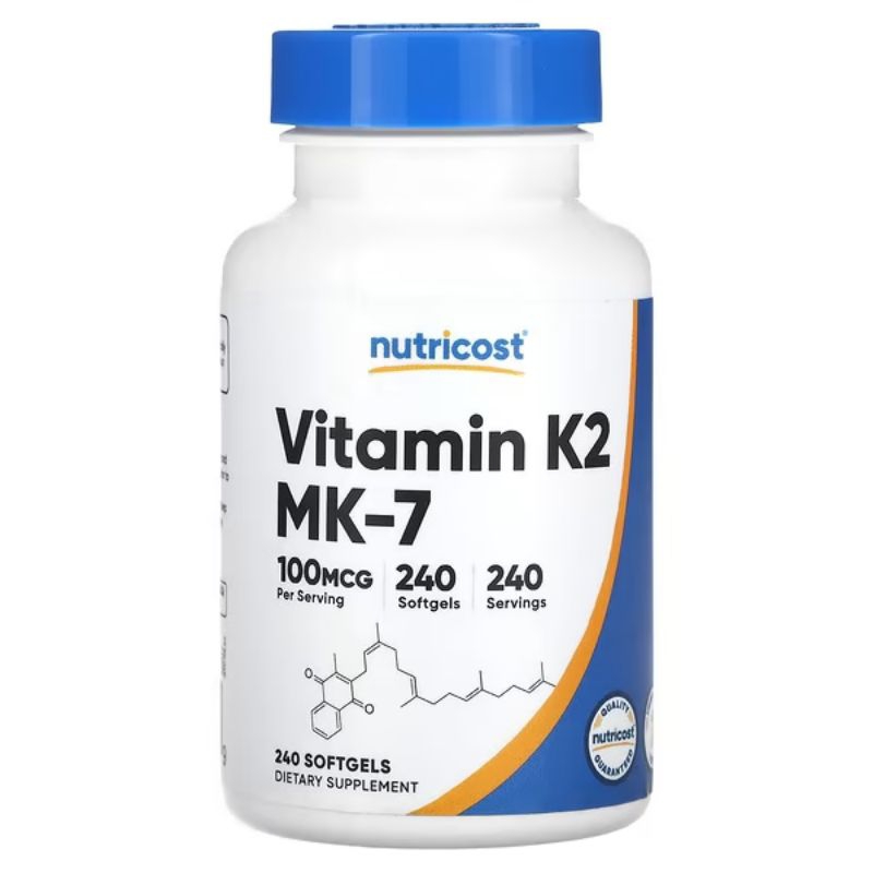 Nutricost, Vitamin K2, 100 mcg, 240 SoftgelsNutricost, Vitamin K2 MK 7, 100 mcg, 240 Softgels