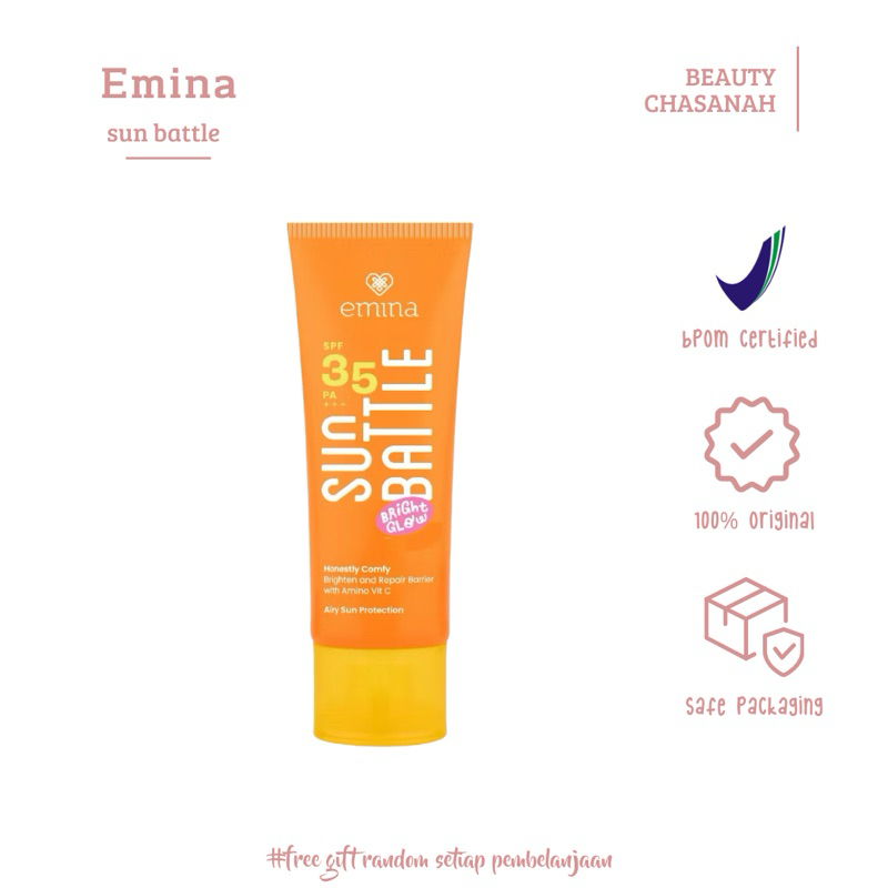 [FREE GIFT] SUNSCREEN EMINA SUN BATTLE SPF 35 PA++