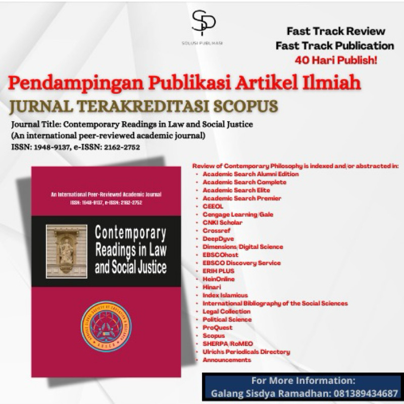 Publikasi Jurnal Scope Hukum Terakreditasi Scopus