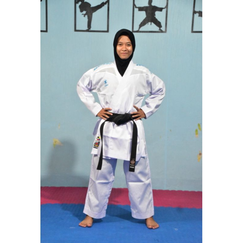 SENKAIDO KUMITE DELUXE BAJU KARATE KUMITE BORDIR MERAH BIRU KARATE SPORT WKF